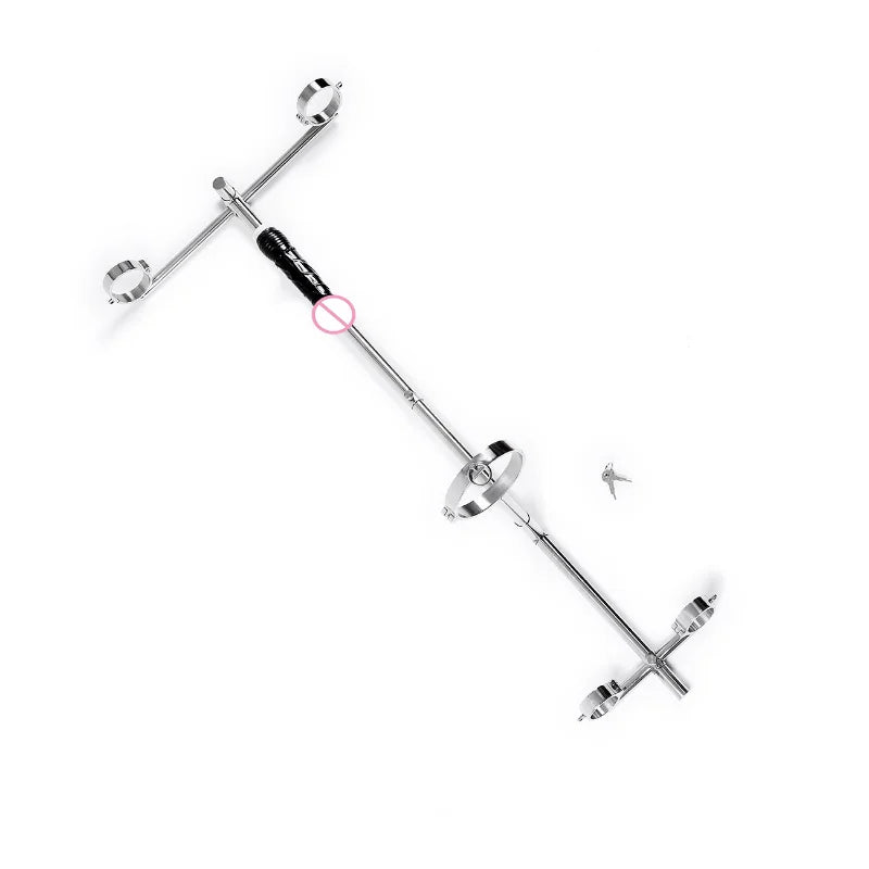 Screw Lock Stainless Steel BDSM Bondage Frame Dildo Dog Slave Handcuffs Ankle Cuffs Neck Collar Sex Furniture with Plug Sex Toys