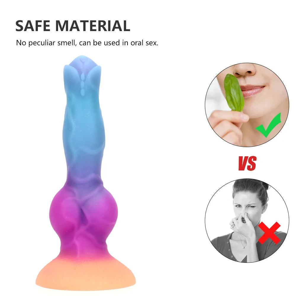 发光动物假阳具马逼真狗假阳具女用马阴茎怪物龙肛门假阳具美女男士性爱玩具