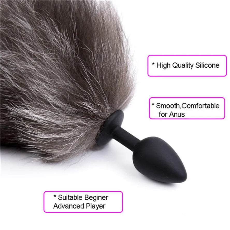Silicone Anal Plug Sexy Tail Fox Tail Butt Plug Anal Sex Toys for Adults Erotic Animal Tail Cosplay Accessorie Prostate Massager