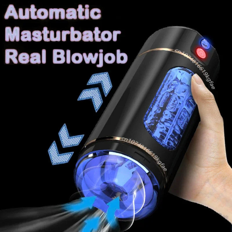 Automatic Male Masturbator Sucking Vibration Penis Blowjob Masturbation Machine Vagina Pocket Pussy Sex Toys for Men Adult Goods