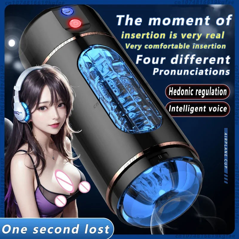 Automatic Male Masturbator Sucking Vibration Penis Blowjob Masturbation Machine Vagina Pocket Pussy Sex Toys for Men Adult Goods